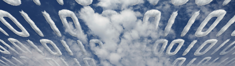 Binary code made out of clouds.